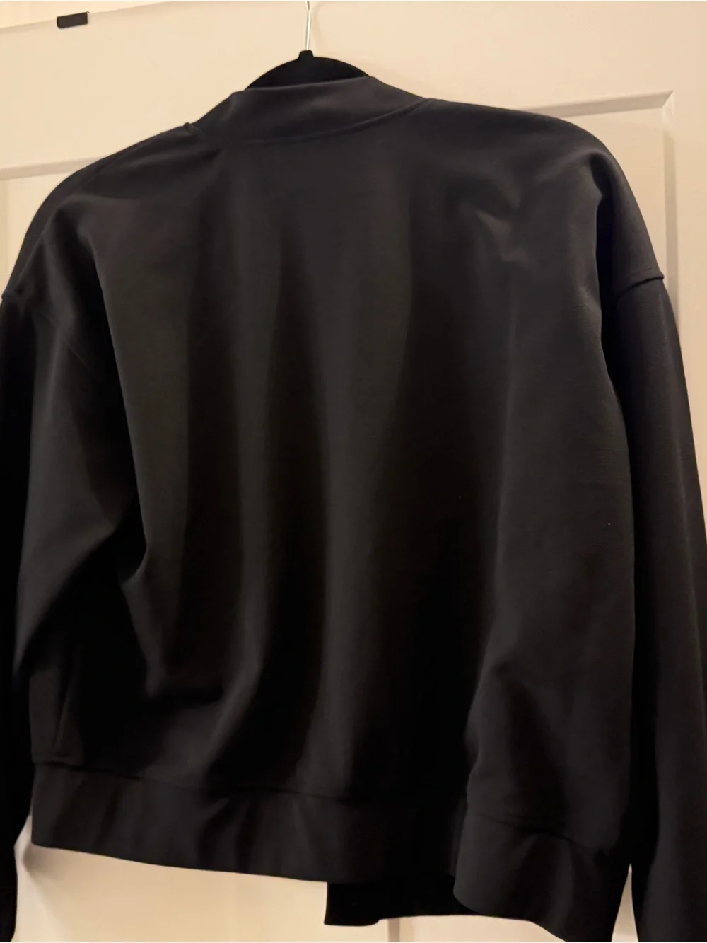 Michael Kors Black Bomber Jacket with Gold-Tone Buttons